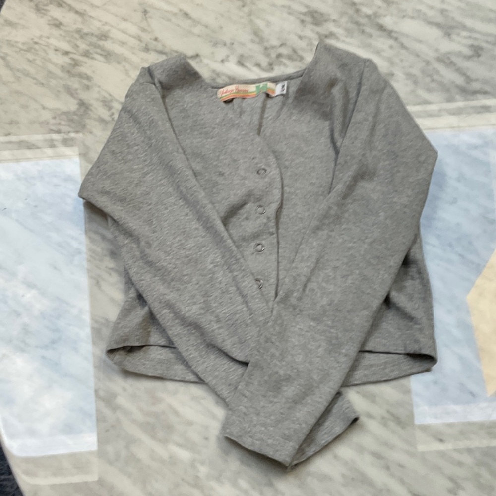 Vintage Havana Gray Button-Up Cardigan